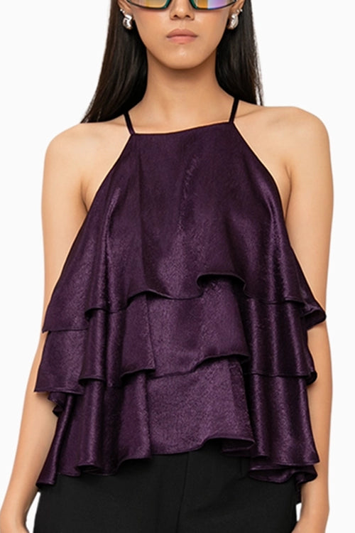 Bittersweet Purple Ruffle Top