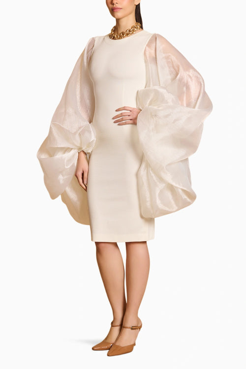 Spectrum Ivory Bauble Sleeve Dress
