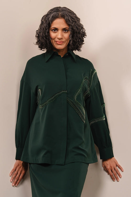 Forest Green Waveform Shirt