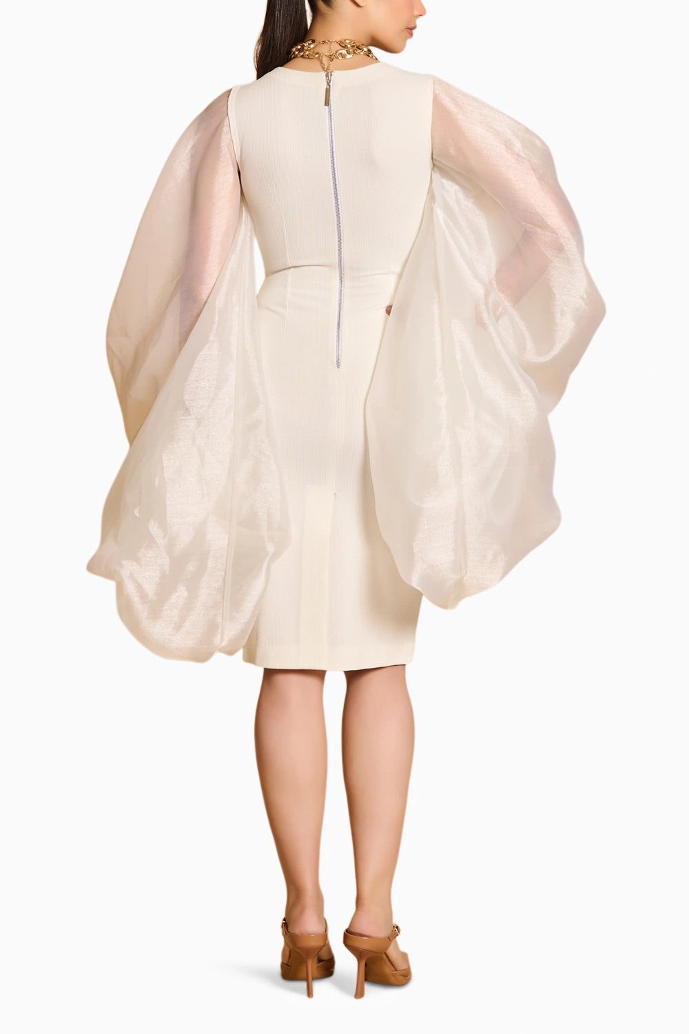 Spectrum Ivory Bauble Sleeve Dress