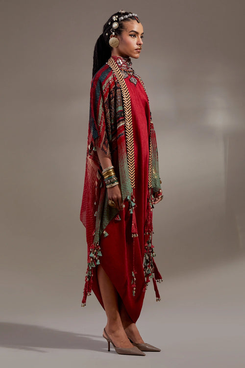 Sindoor Anka Veni Printed Dupatta Jacket Set