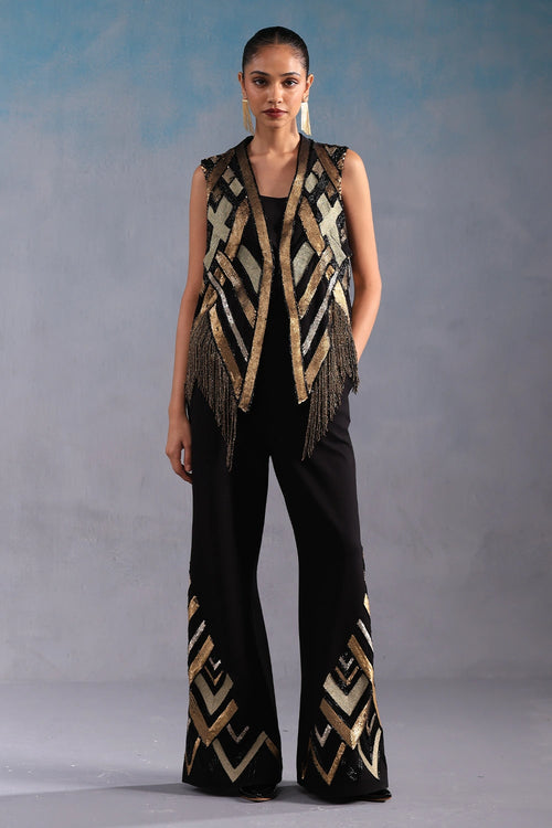 Black and Gold Gatsby Waistcoat