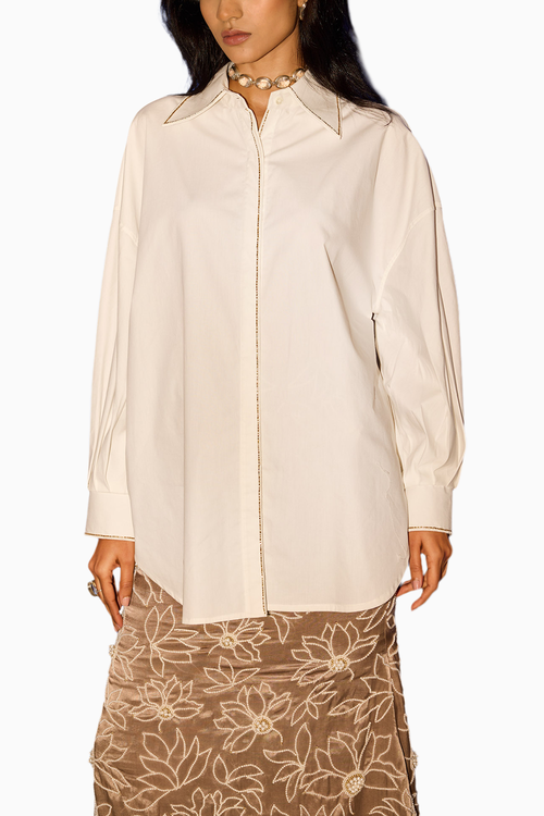 White Puffed Sleeved Shirt