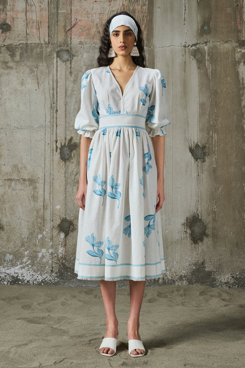 Moonlit Bloom Midi dress