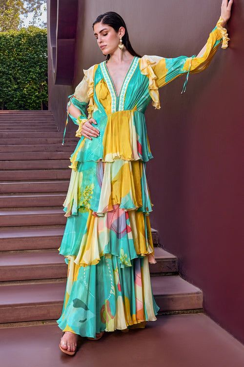 Turquoise Eucalyptus Layer Dress