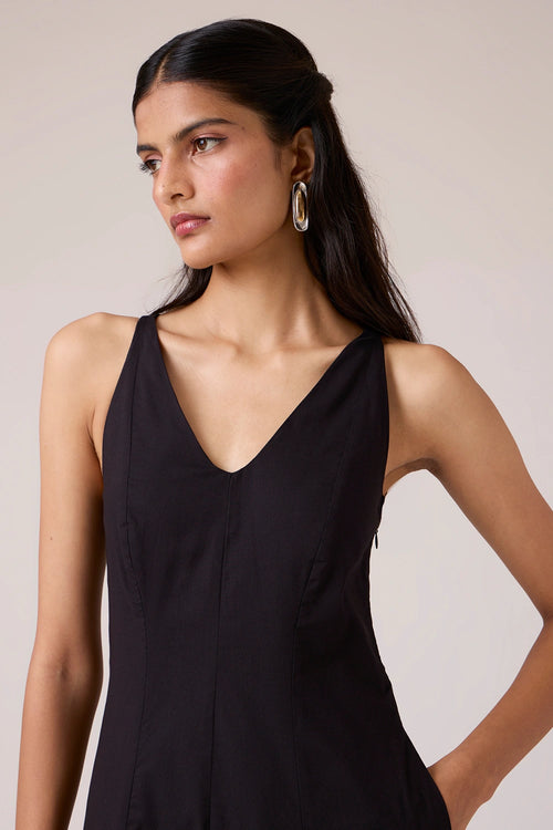 Aurora Black Panelled Dress