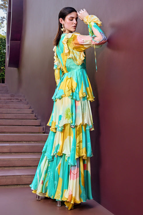 Turquoise Eucalyptus Layer Dress