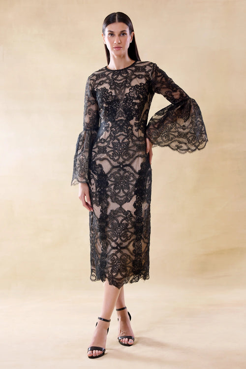 Noir Elegy Bodycon Dress