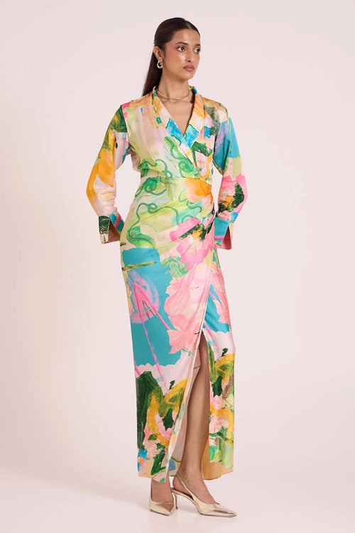 Eiar Draped Midi Dress