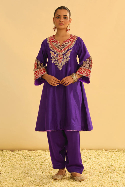Mehrish Purple Chauga with Salwar