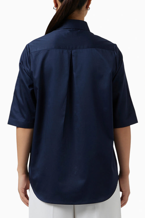 Organza Bib Navy Shirt