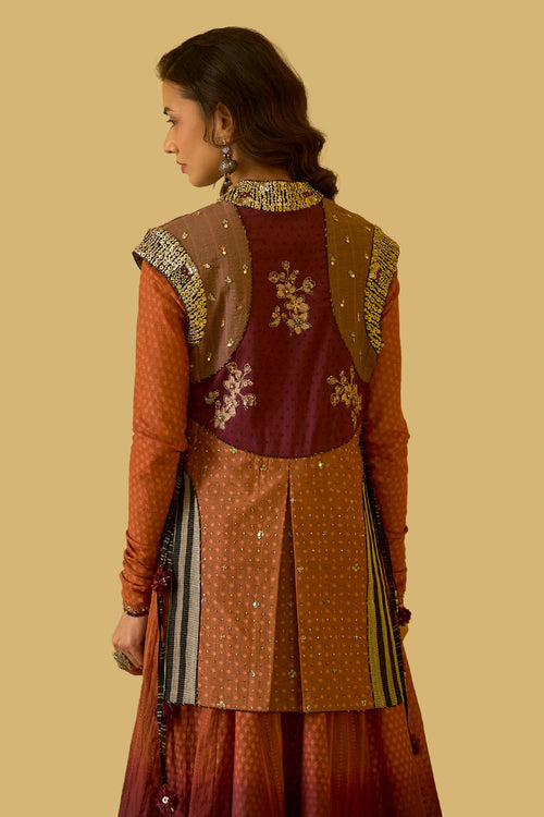Rekha Kurta and Kumud Pant with Pihu Dupatta and Usha Gilet