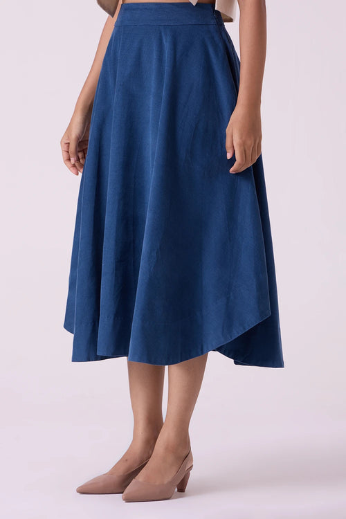 Boga Blue Needlecord Skirt