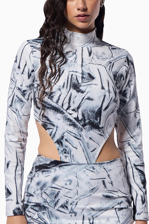 Crushed Paper Illusion Bodysuit