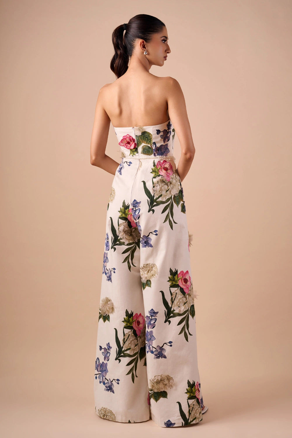 Strapless Jumpsuit with Belt