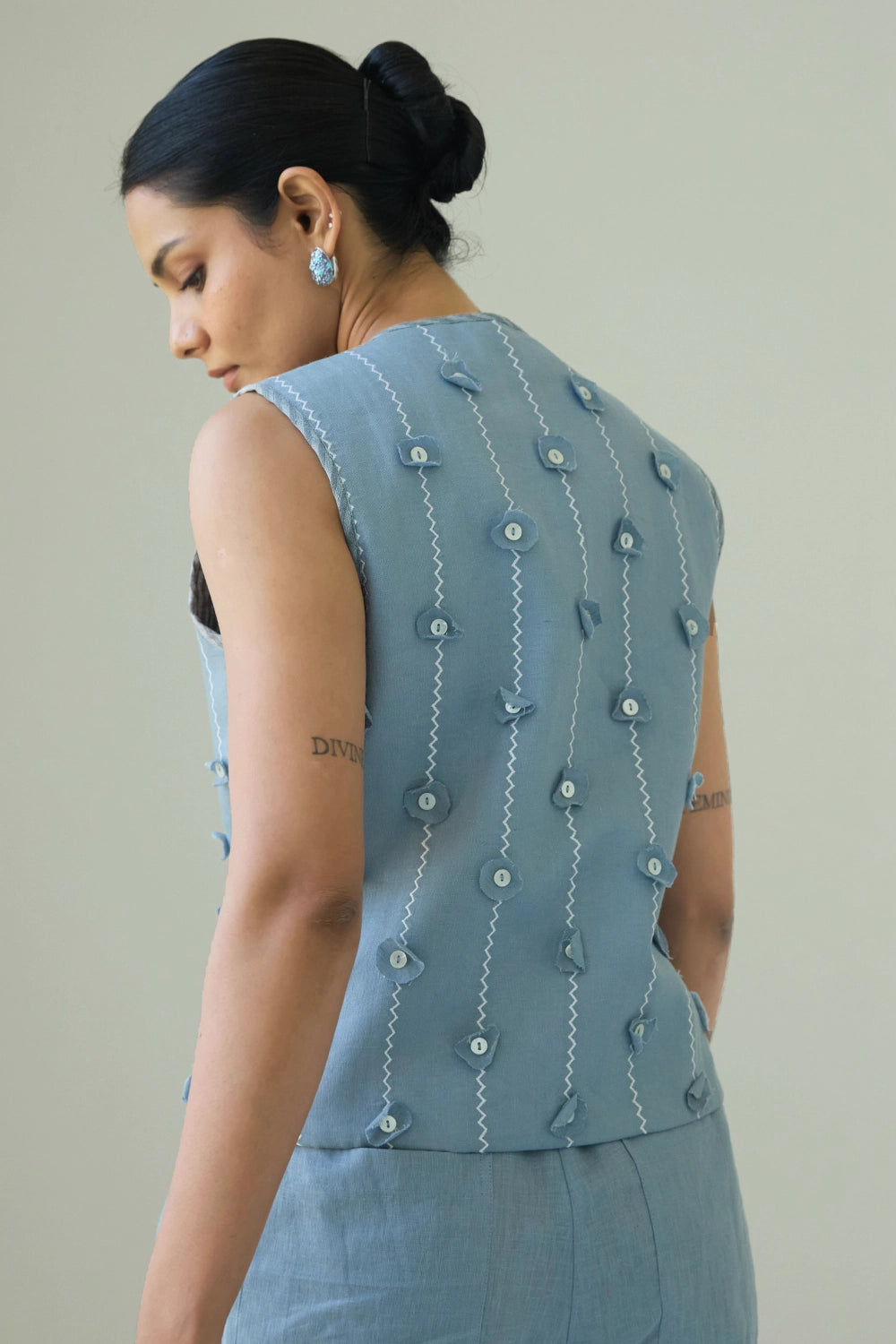 Bree Blue Vest Coat