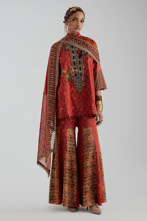 Mitra Sindoor Short Kurta Set