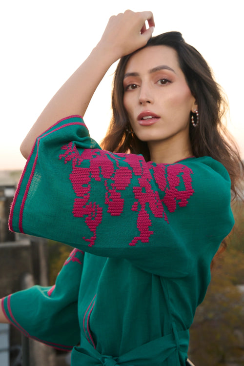 Emerald Swan Dress