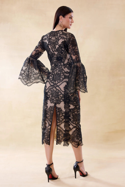 Noir Elegy Bodycon Dress