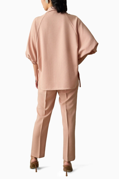 Blush Luxe Tie-Front Co-ord Set