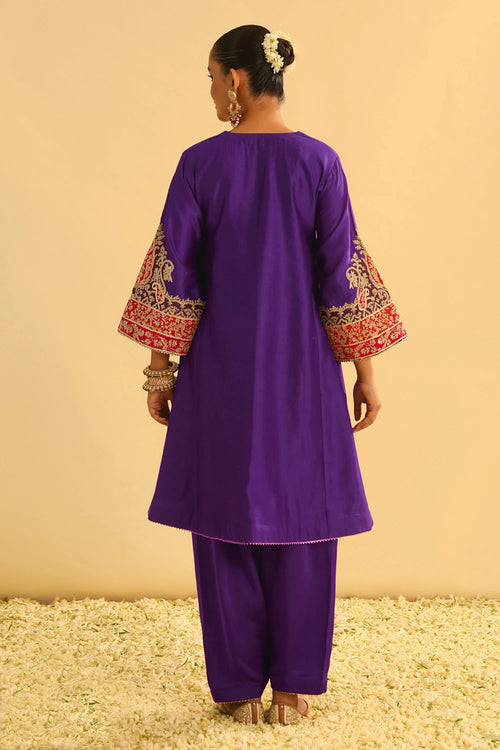 Mehrish Purple Chauga with Salwar