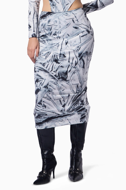 Crushed Paper Illusion Skirt