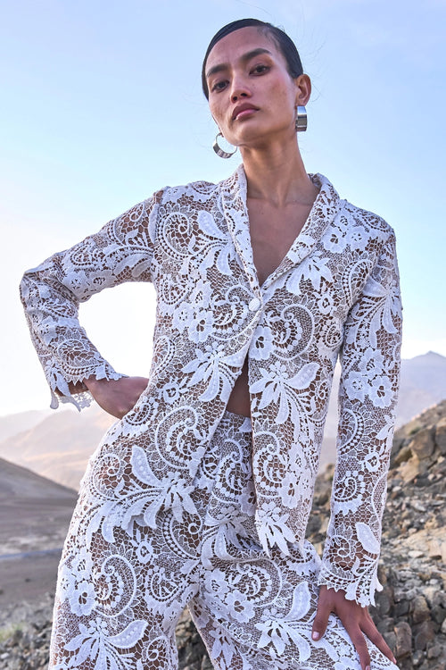 Scalloped Lace Blazer