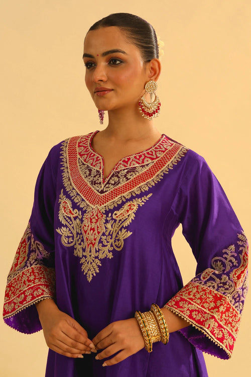 Mehrish Purple Chauga with Salwar