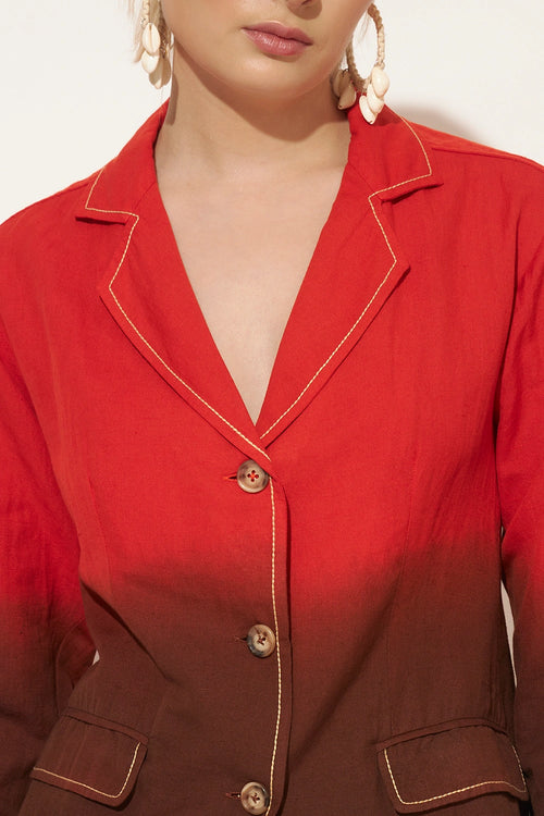 Brown Orange Elyon Pantsuit