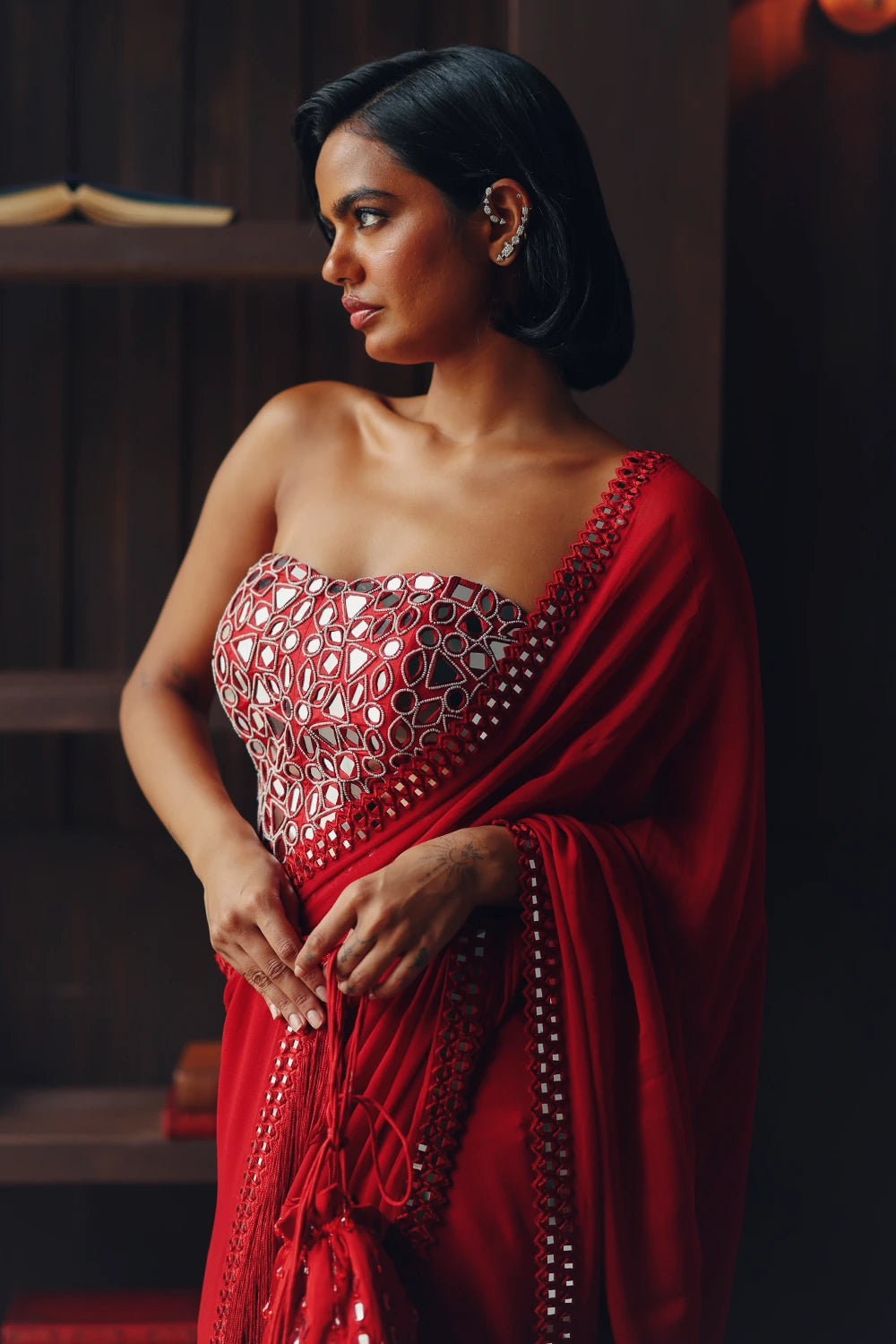 Georgette Scalopped Saree