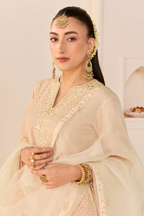 Reem Carnation Pink Short Choga with Dogri Salwar and Dupatta