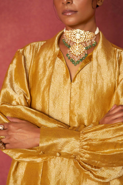 Sanyogita Gold Kimkhwaab Blouse