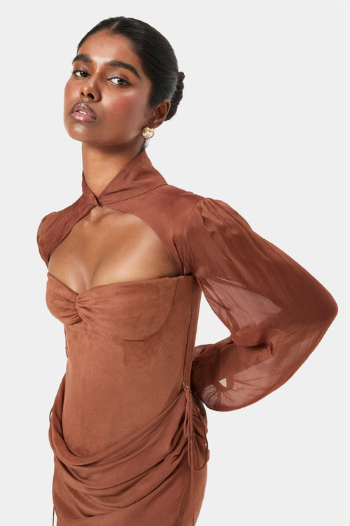 Sienna Suede Stretch Corset Set