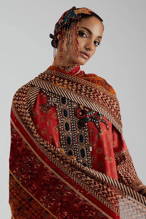Mitra Sindoor Short Kurta Set