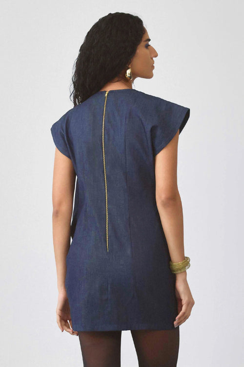 Blue Reed Denim Dress