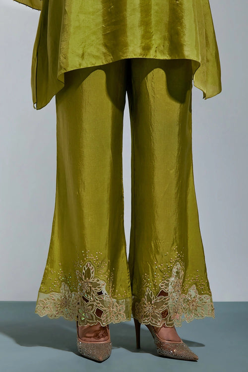 Henna Floral Threadwork Silk Co-ord Set