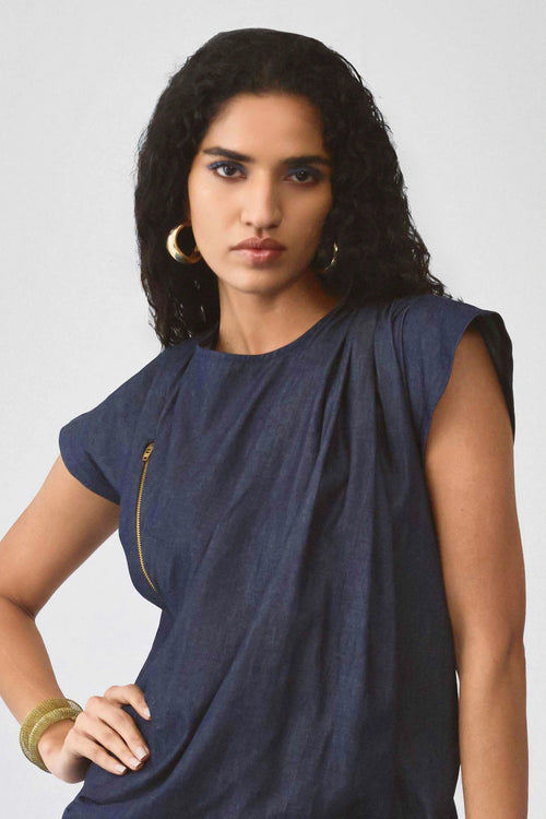 Blue Reed Denim Dress