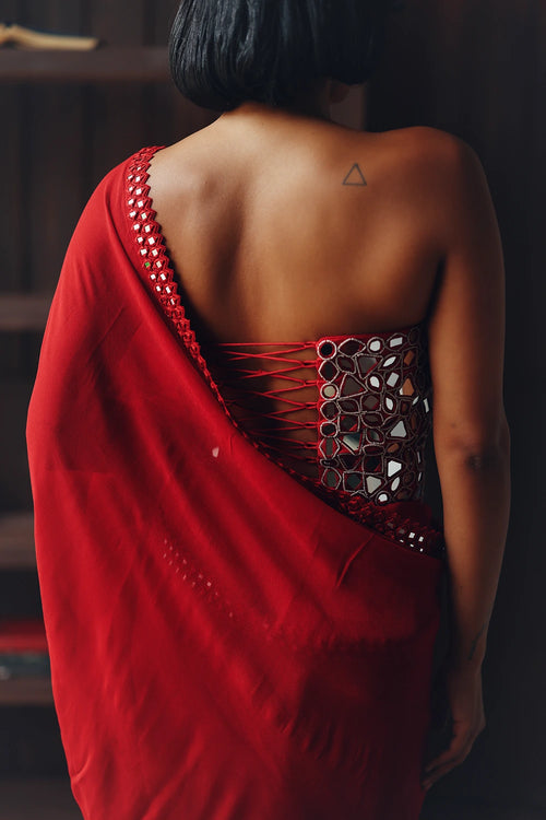 Georgette Scalopped Saree