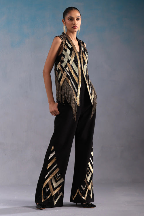 Black and Gold Gatsby Waistcoat