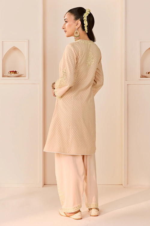 Reem Carnation Pink Short Choga with Dogri Salwar and Dupatta