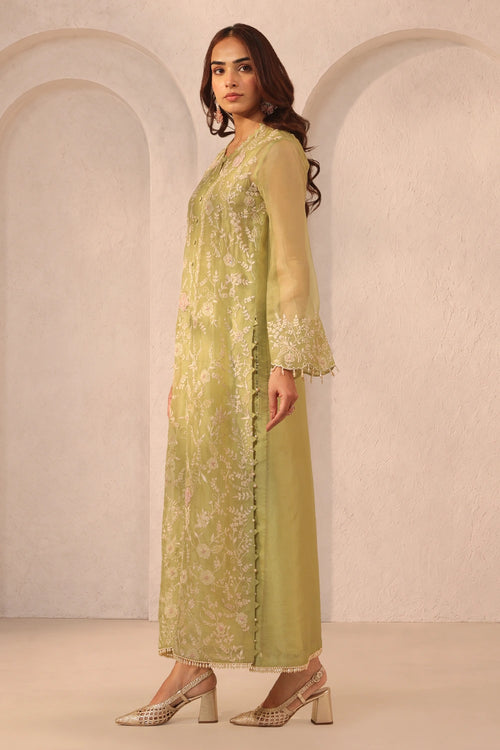 Vaayu Green Heavy Jaal Kurta Set