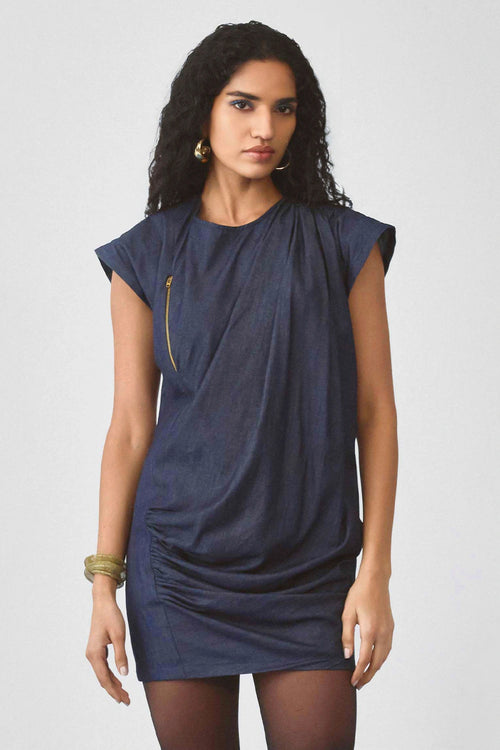 Blue Reed Denim Dress
