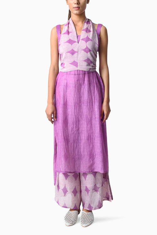 Tie-Wrap Plum Co-ord Set
