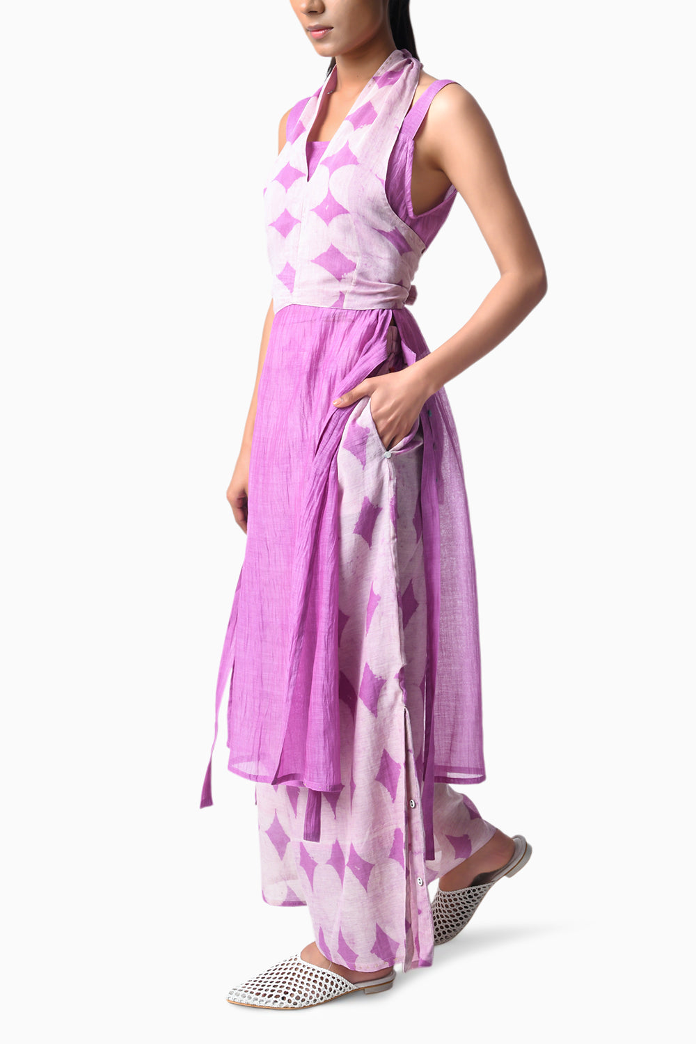 Tie-Wrap Plum Co-ord Set