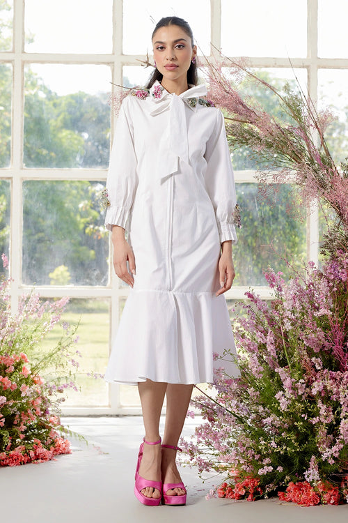 Kate White Midi Dress