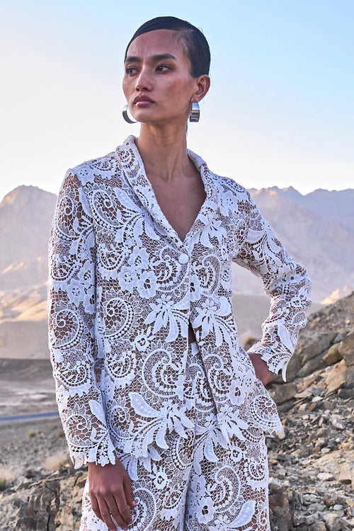 Scalloped Lace Blazer