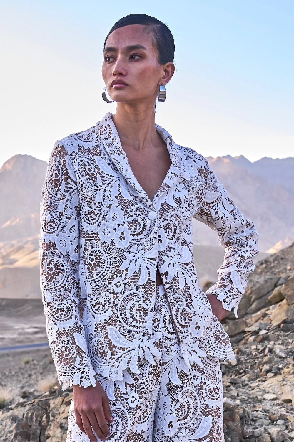 Scalloped Lace Blazer