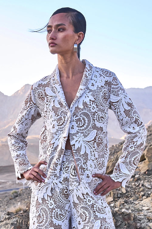 Scalloped Lace Blazer