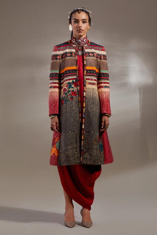 Sindoor Anka Hina Trench Coat Set