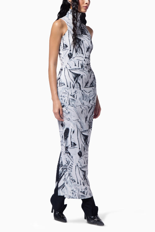 Crushed Paper Maxi Dress
